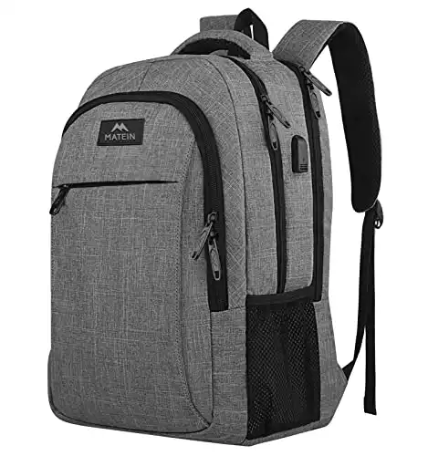 Matein Travel Laptop Backpack, Business Anti Theft Slim Durable Laptops Backpack with USB Charging Port