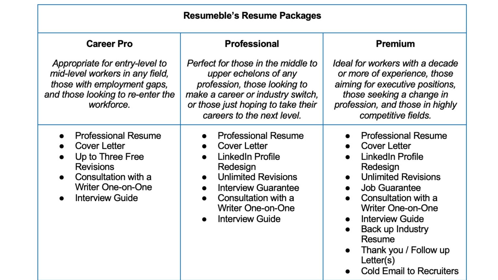 Resume and job application services