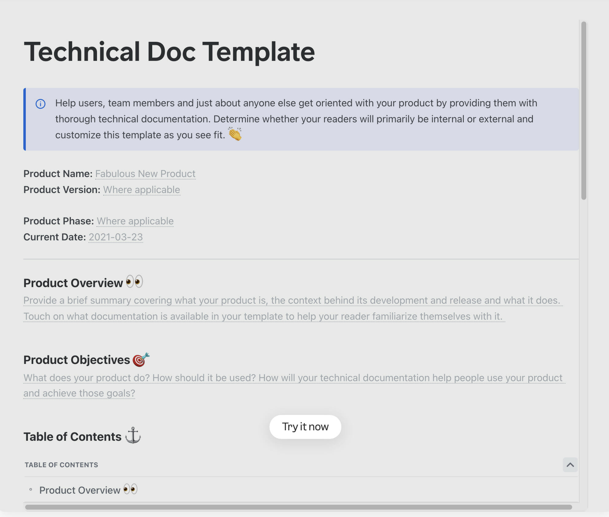 Technical Doc Template