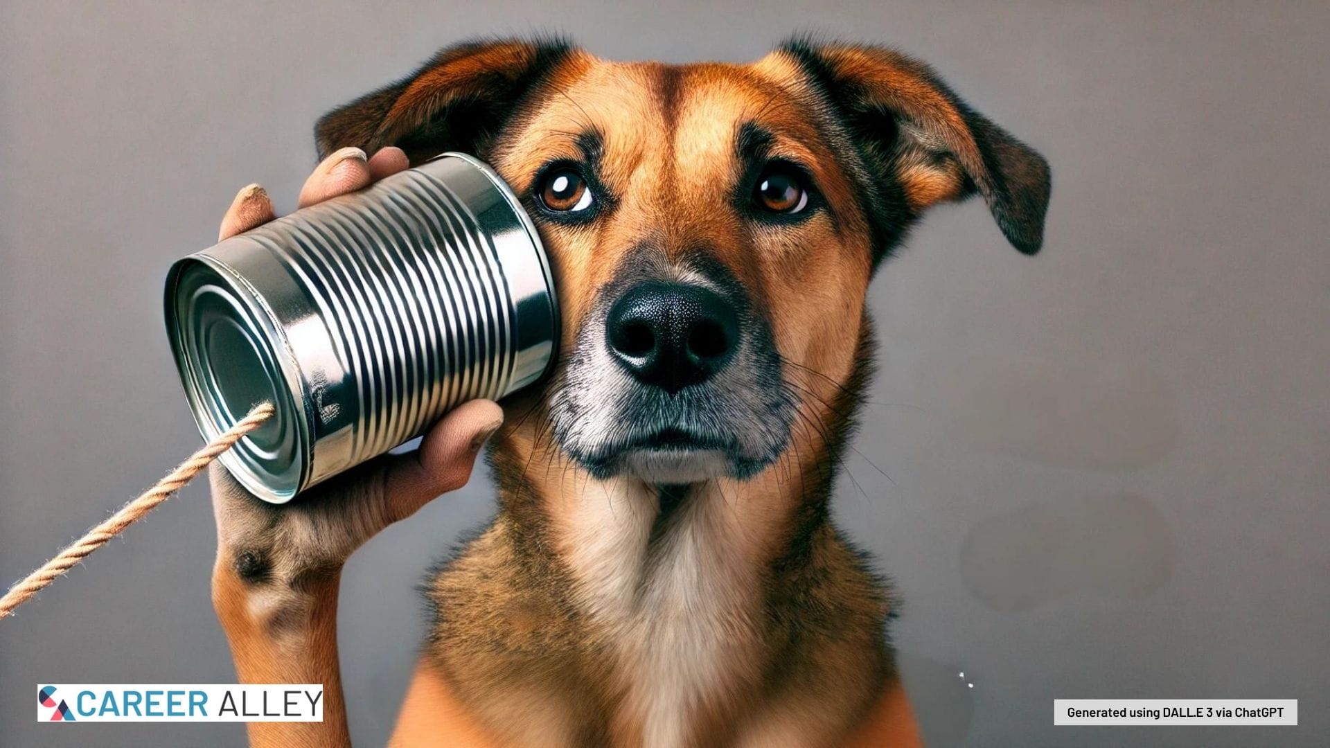 dog on tin can phone