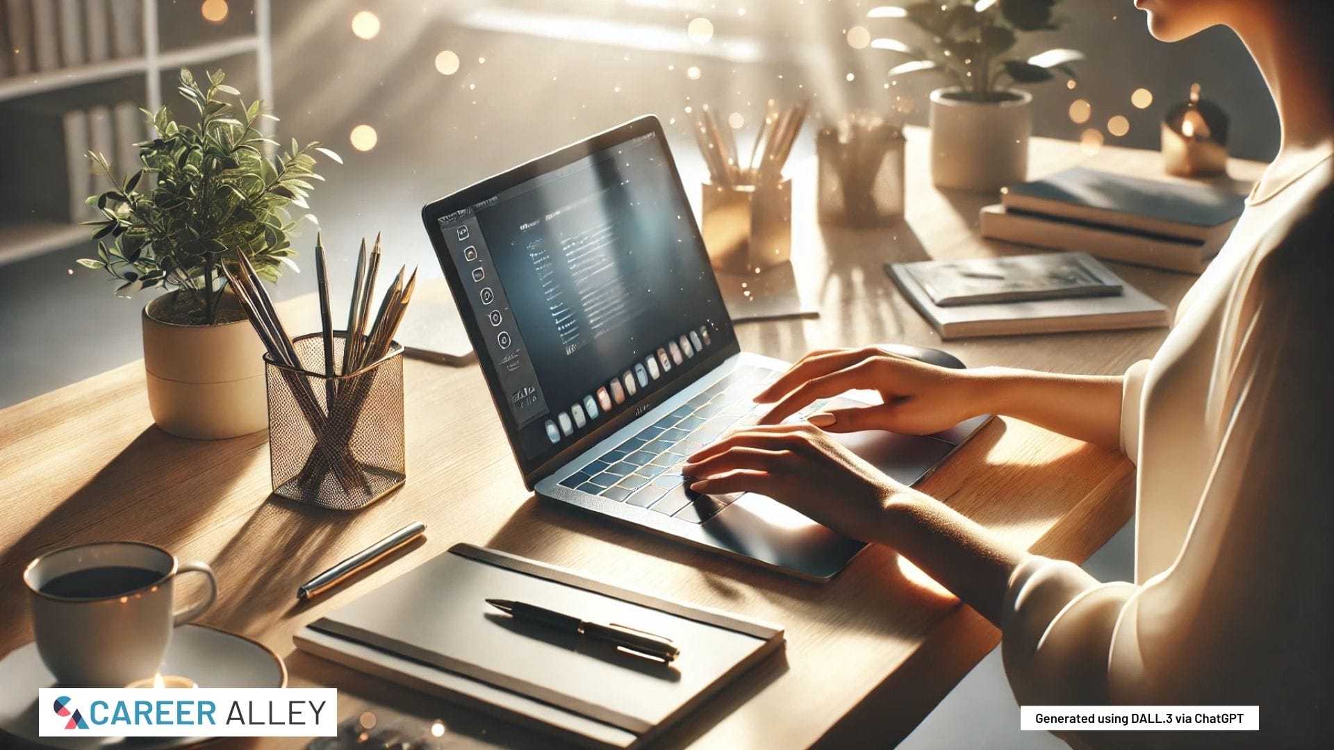 woman laptop desk